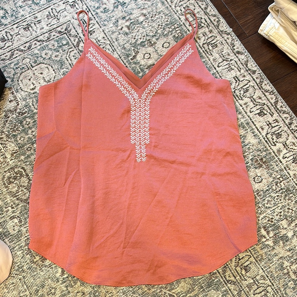 Women's Coral Embroidered Top